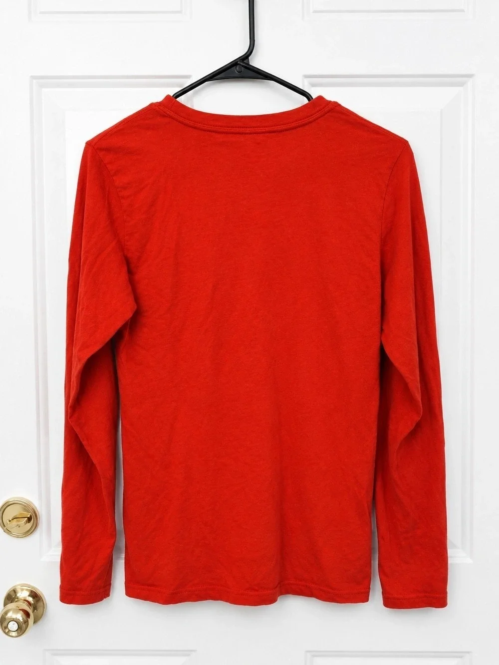 Reebok Red Long Sleeve Cotton T-Shirt Navy Graphic Large